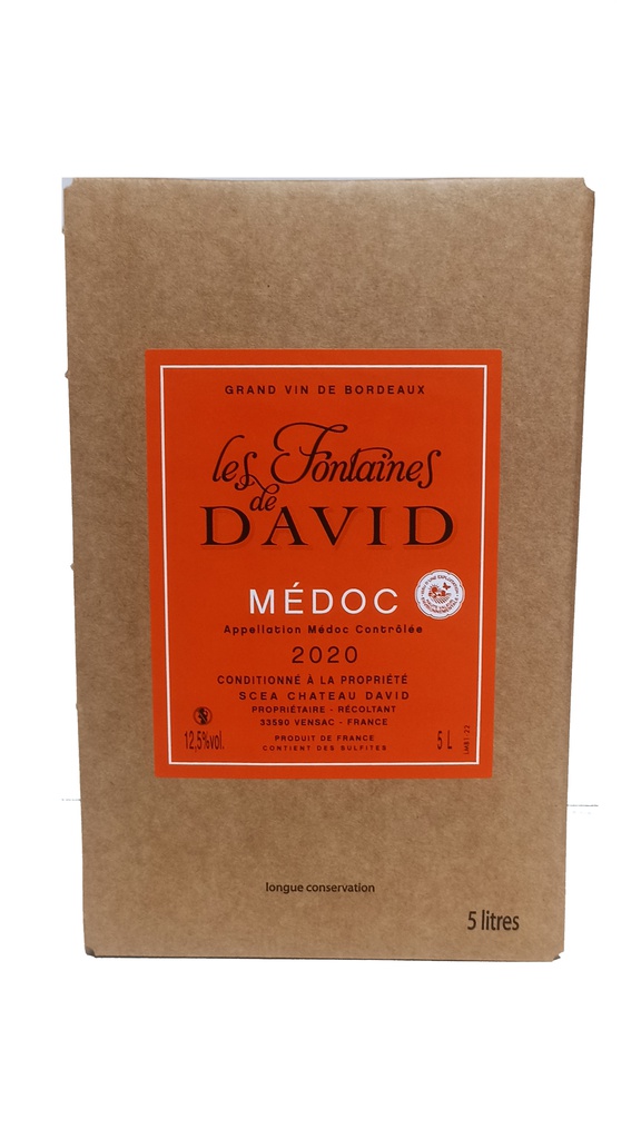 BIB 5L - Rouge - Château David - Les Fontaines de David 2020 - Médoc