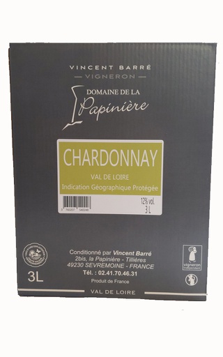 [3760207540248] BIB 3L - Blanc - Domaine de la Papinière - Chardonnay IGP